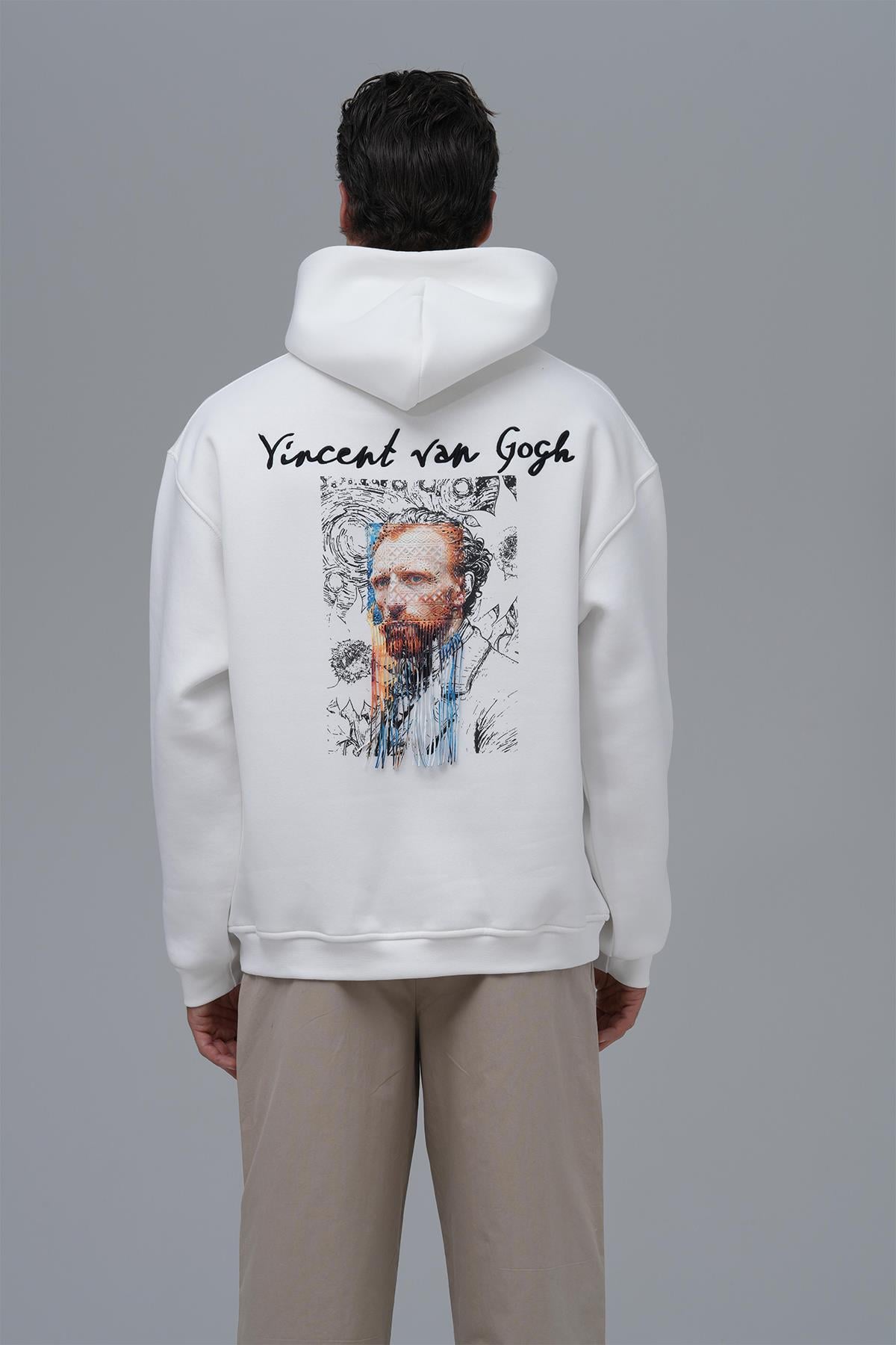 Van Gogh Threads Oversize Sweatshirt Erkek Ekru