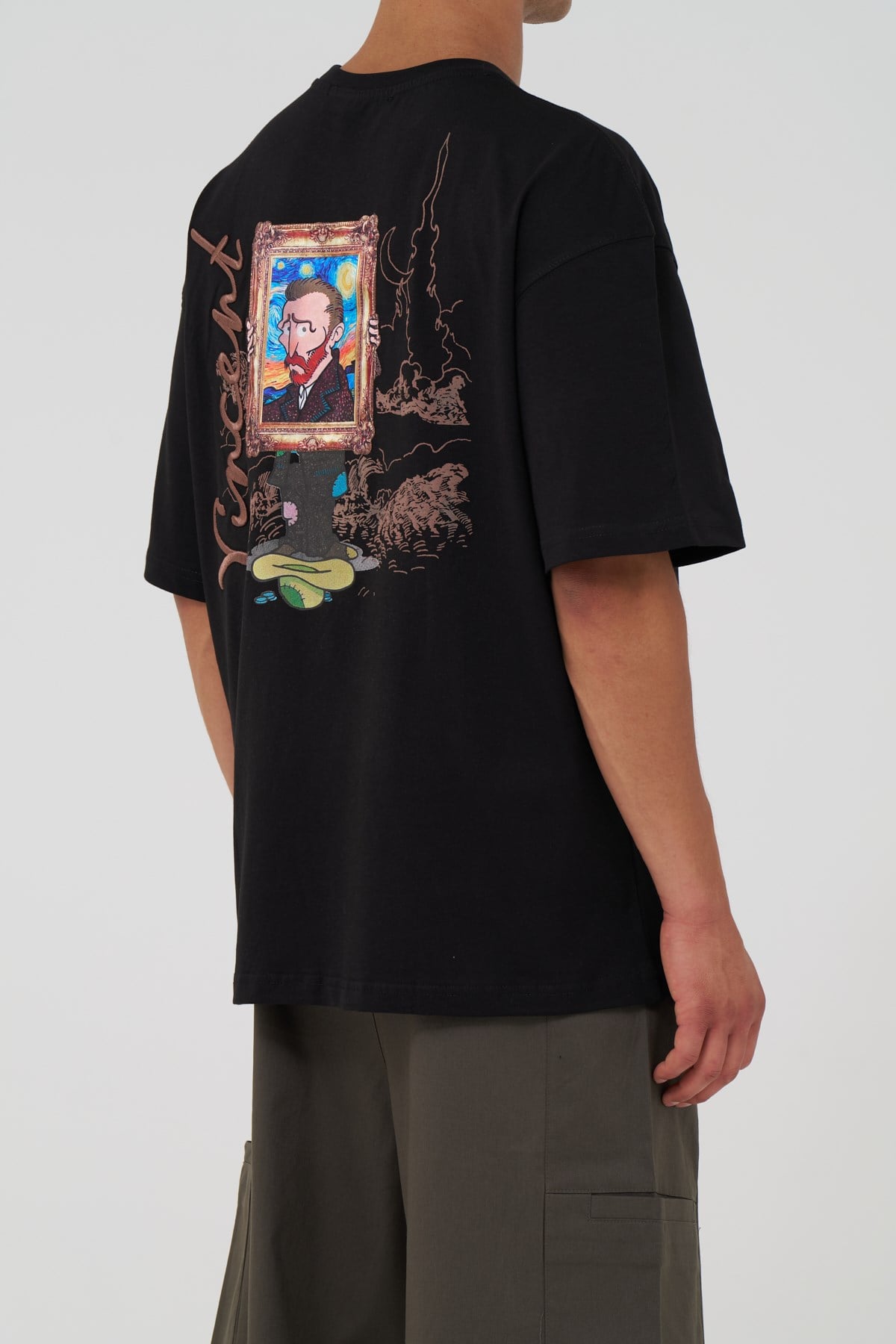 Vincent Canvas Tale Oversize Erkek Tişört Siyah