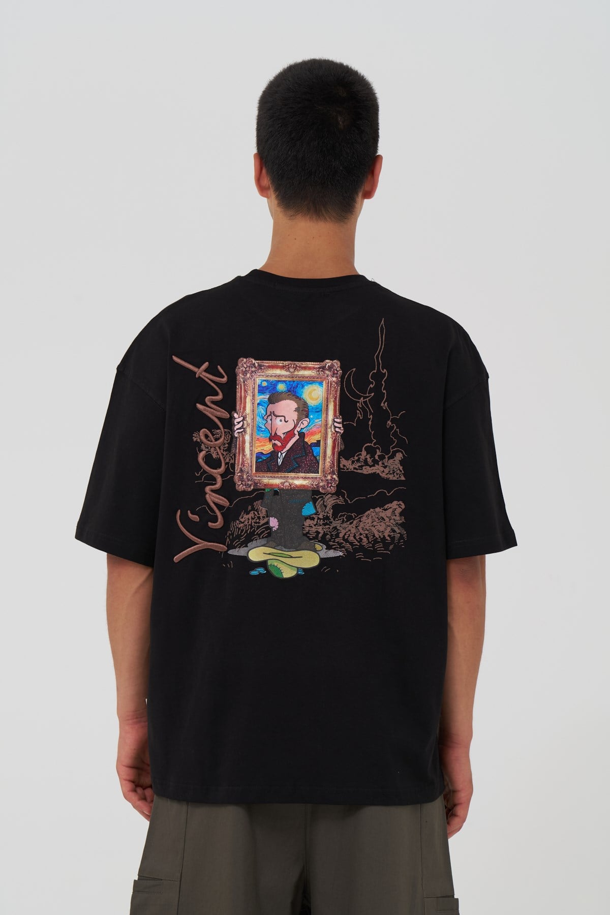 Vincent Canvas Tale Oversize Erkek Tişört Siyah