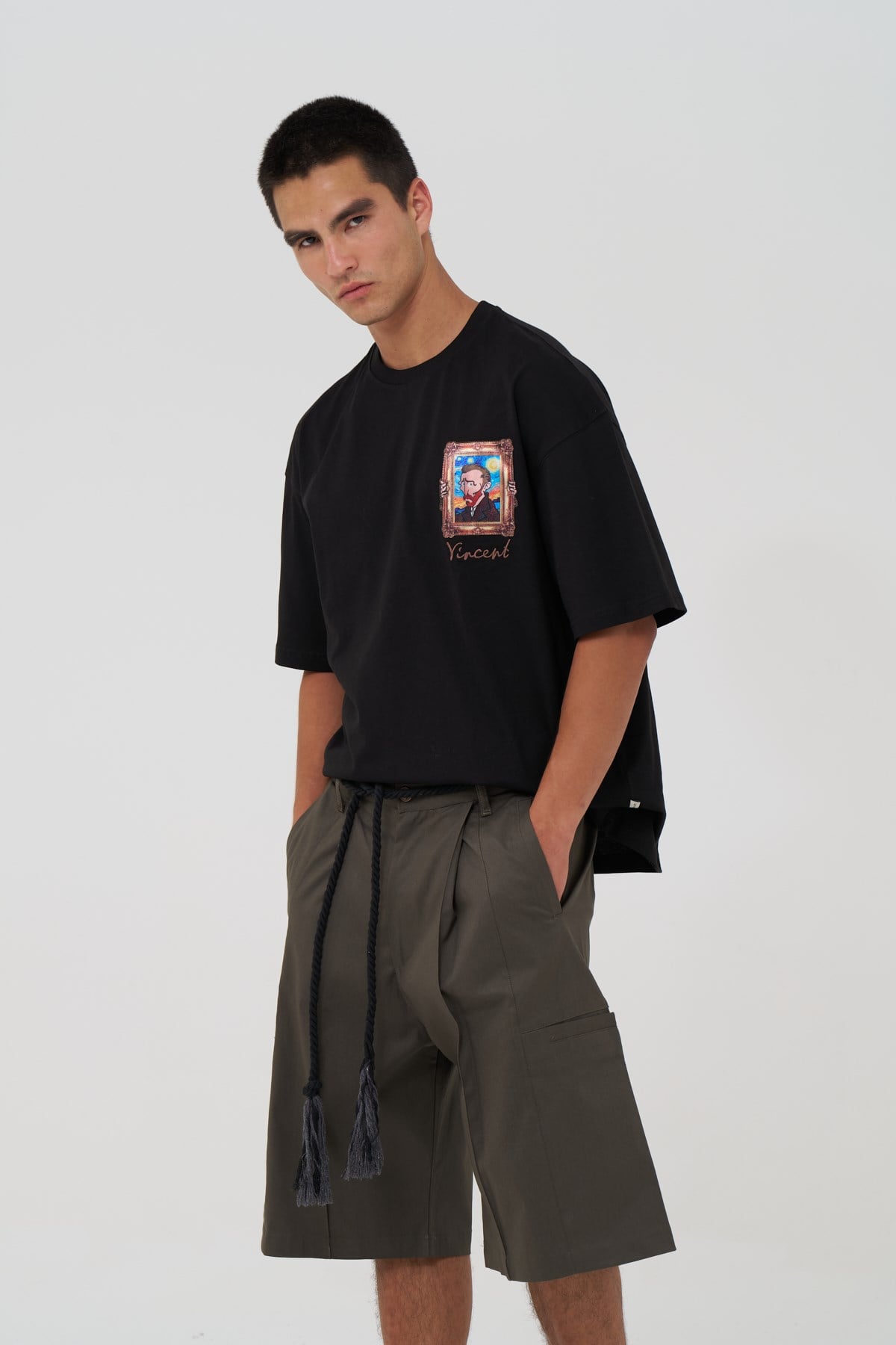 Vincent Canvas Tale Oversize Erkek Tişört Siyah