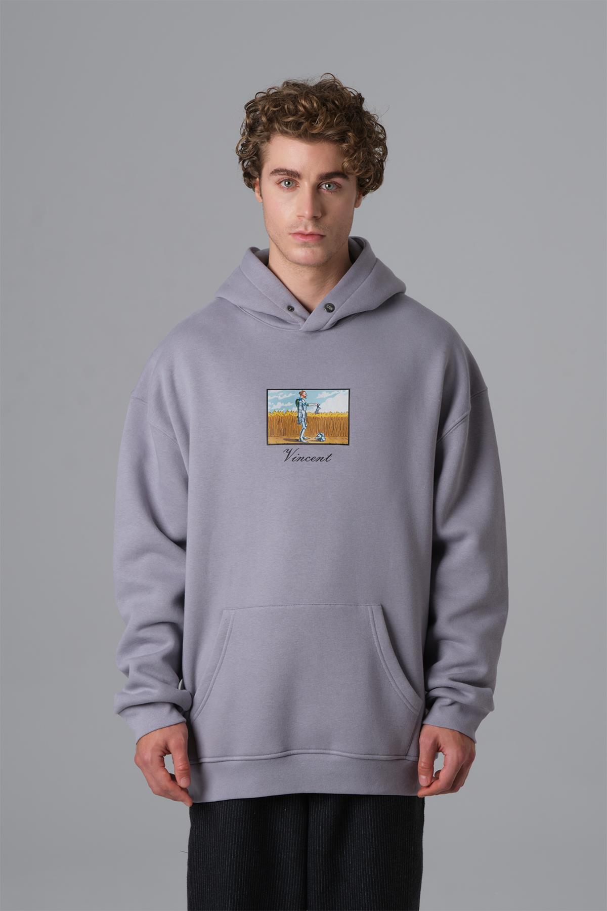 Vincent's Tears Oversize Sweatshirt Erkek Gri