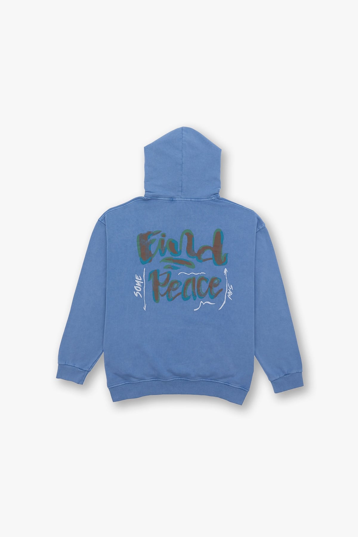 Washed Peace Oversize Sweatshirt Kadın Mavi