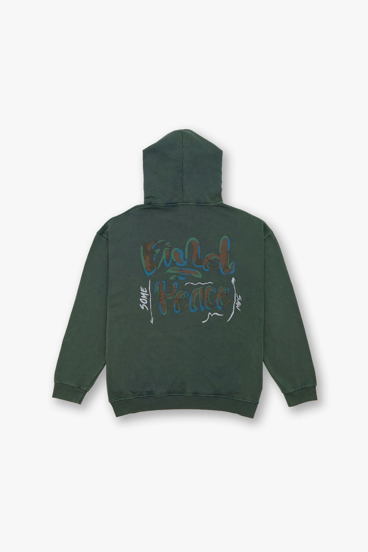 Washed Peace Oversize Sweatshirt Kadın Yeşil