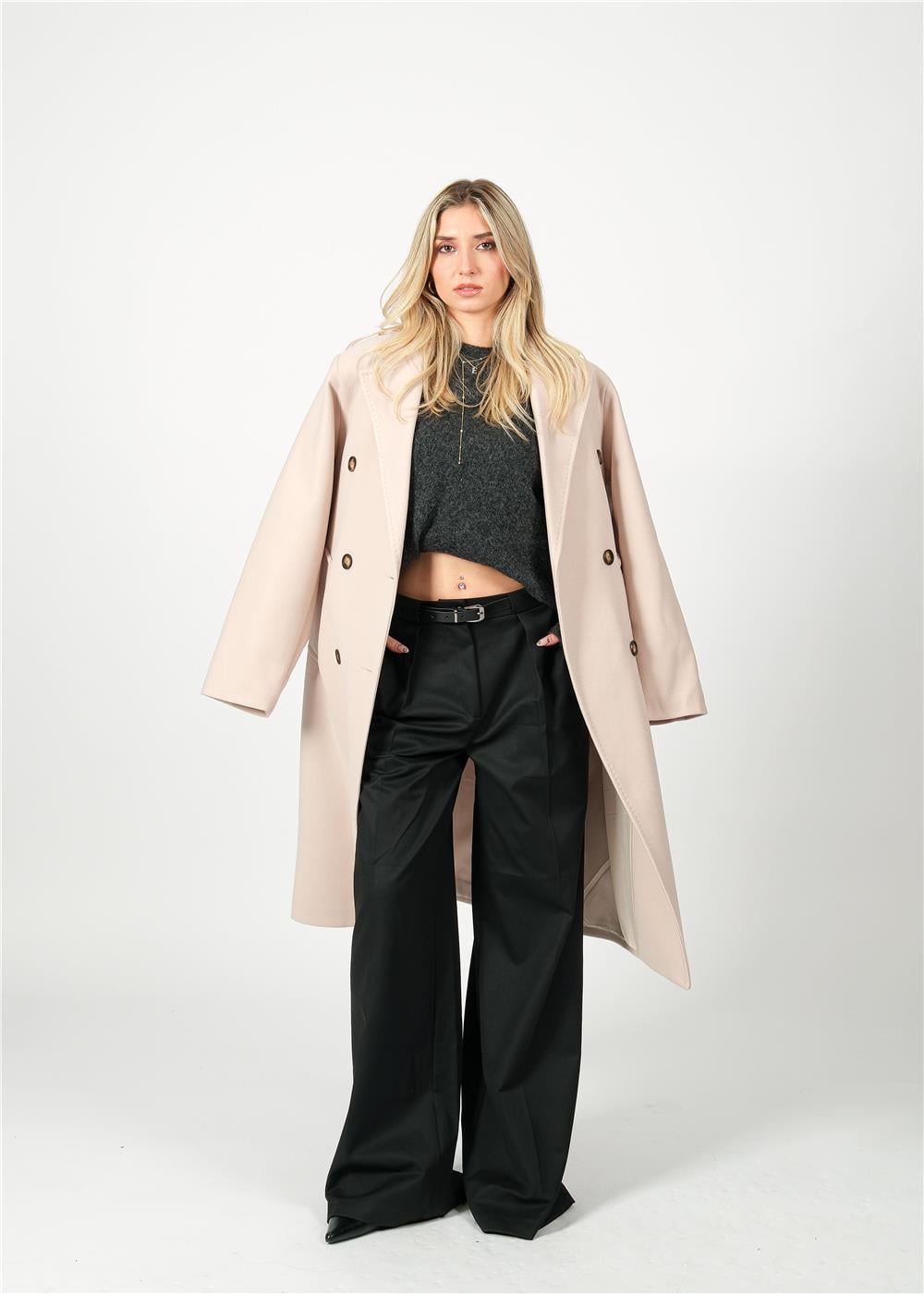 Zr Marka Model Bej Oversıze Kaban