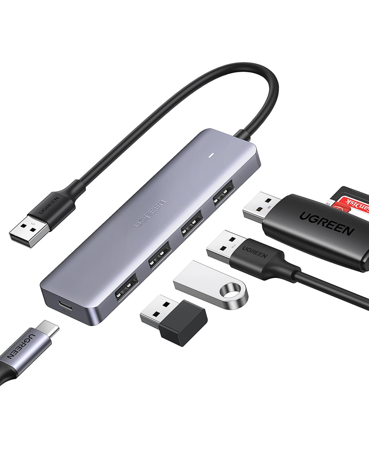 UGREEN 4-Port USB3.0 Hub, USB-C