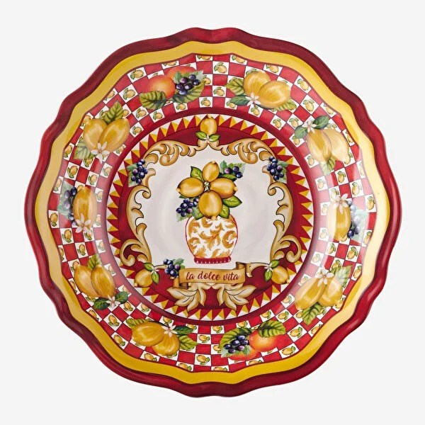 CAMC2084RD1 Capri Kırmızı Vazo Servis Kasesi 35cm MELAMİN