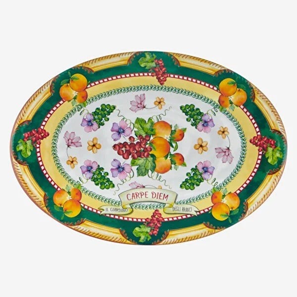 CAMCD4083GR1 Sarı Melamin Servis Tabağı 50 Cm Carpe Diem