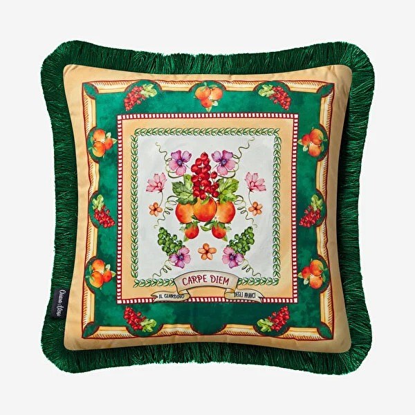 CATCD4343F1 Carpe Diem Yeşil Kadife Dekoratif Yastık 45X45CM