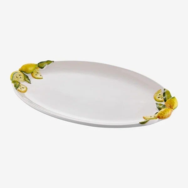 EW331 Edelweiss Limon Desenli Oval Servis Tabağı 46x30