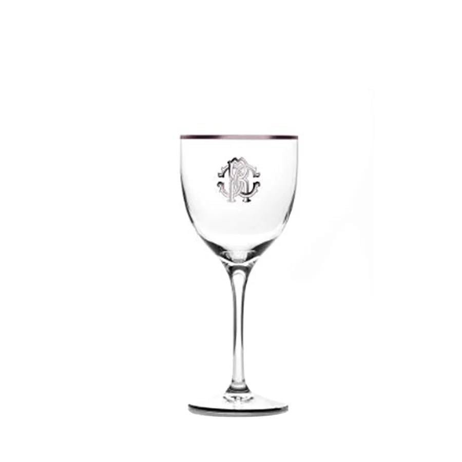 New Monogram Platin Dekorlu Kristal Şarap Kadehi 0.43L