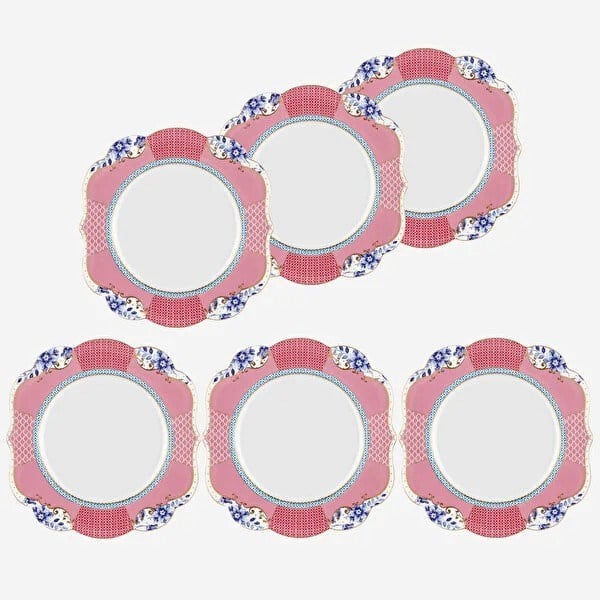 SRPKP17 ROYAL PEMBE 6 PARŞA TABAK SETİ 17CM