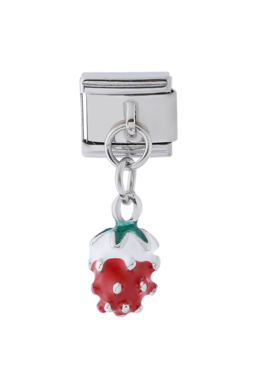Çelik Charm Çilek Figürlü