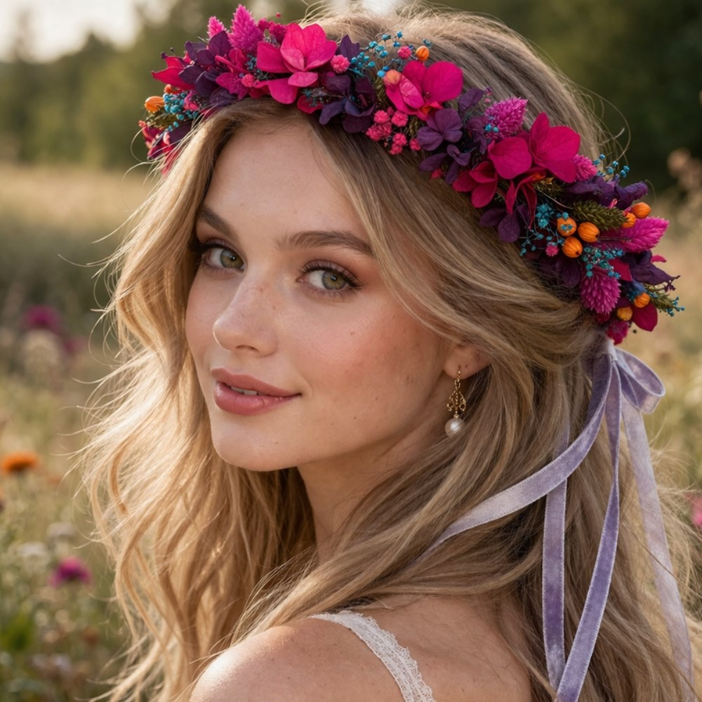 BERRY BLOOM DOĞAL ÇİÇEKLİ TAÇ