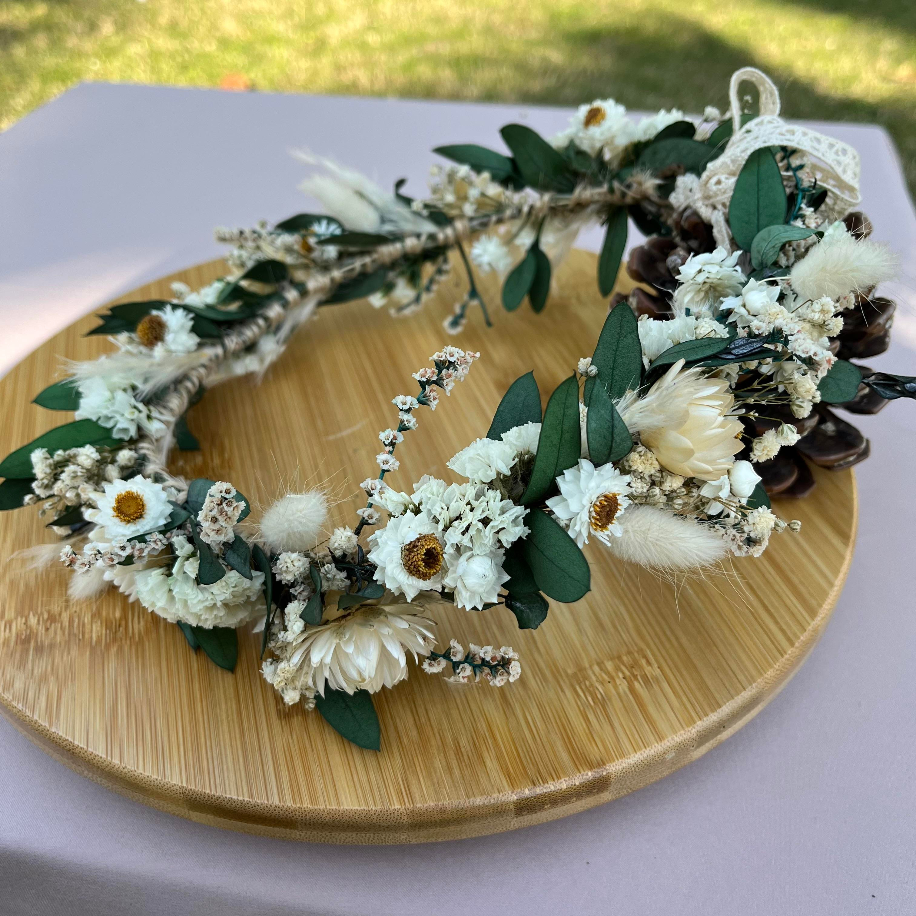 Naturel Kuru Çiçek Gelin Tacı