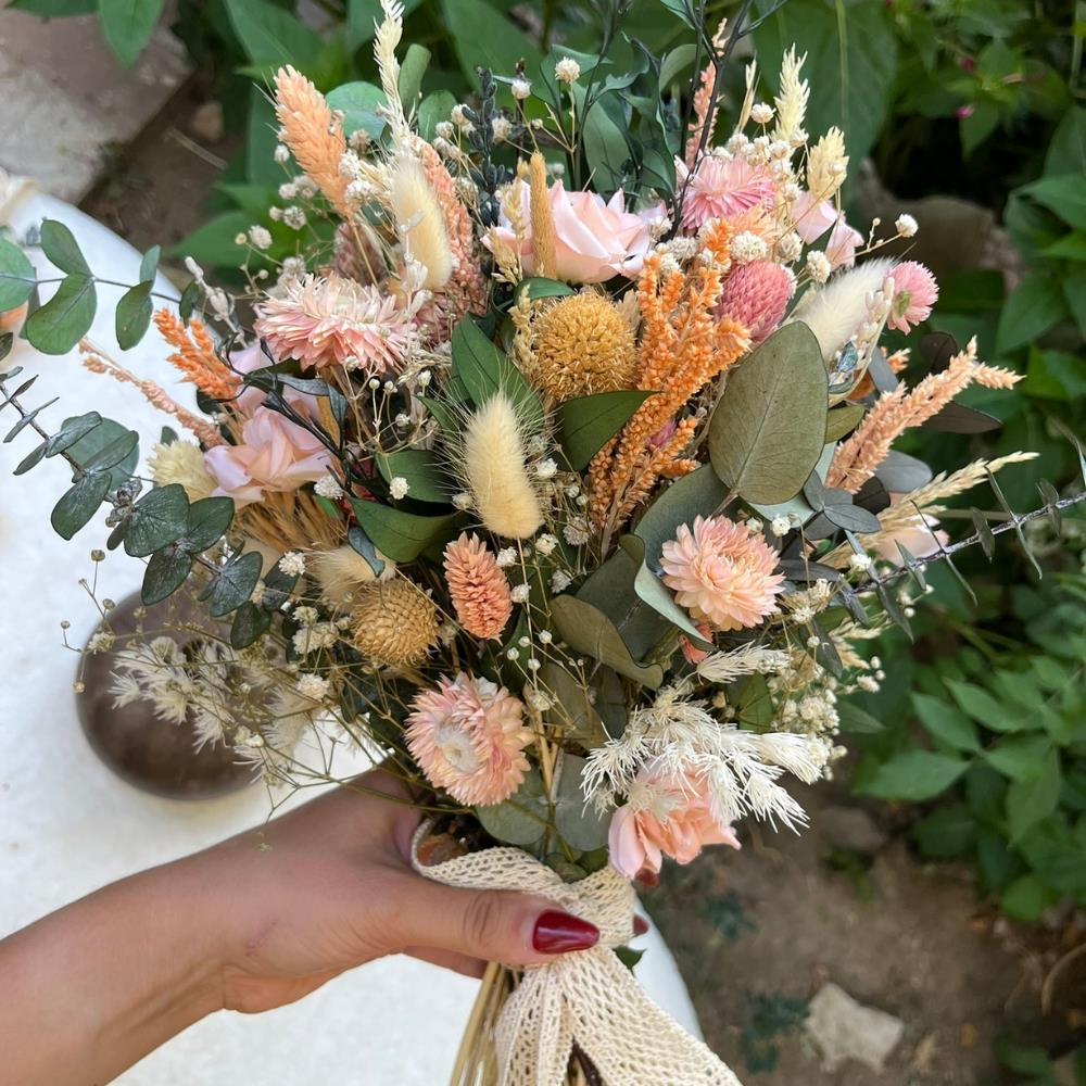PASTEL RÜZGAR KURU ÇİÇEK BUKET