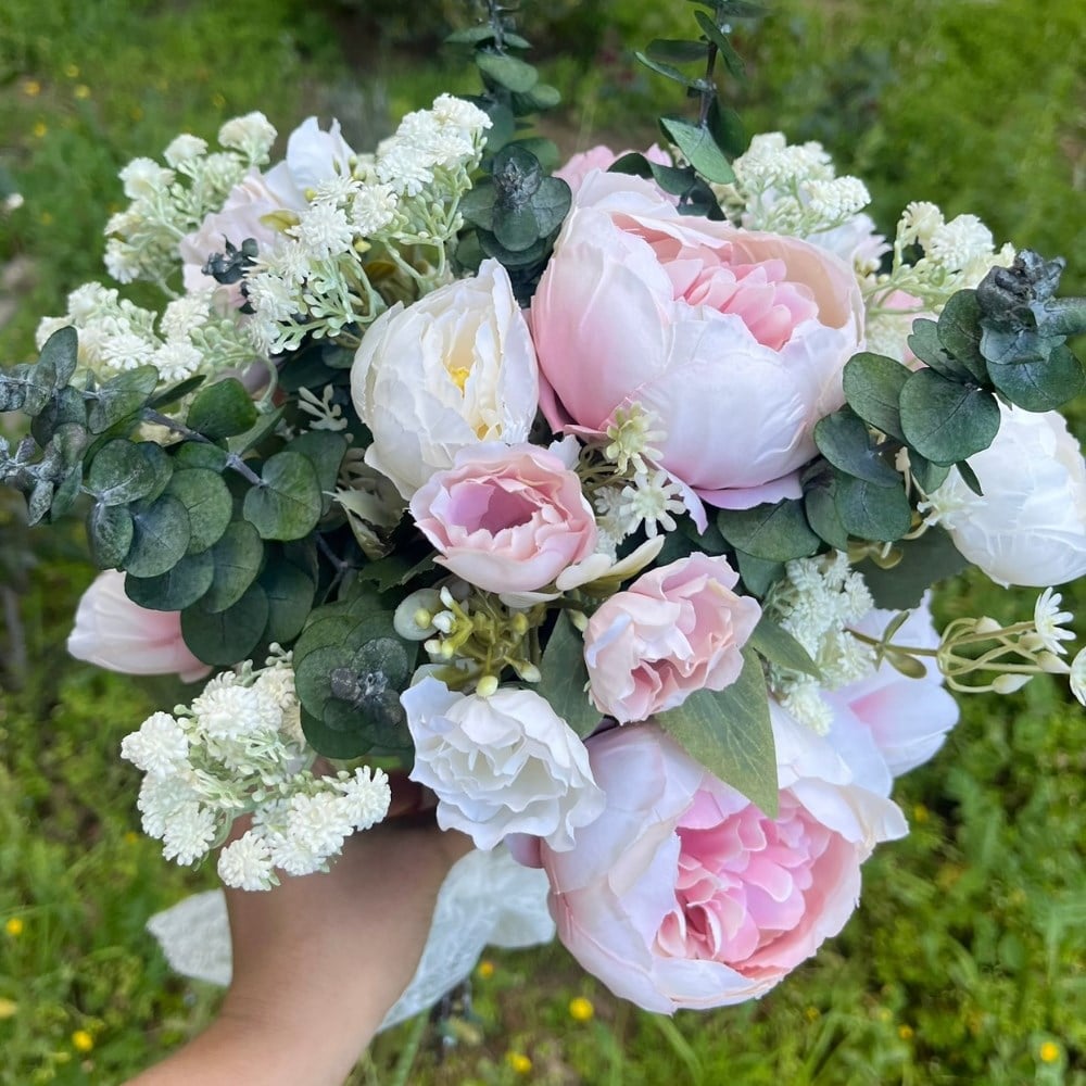 PEMBE ŞAKAYIK YAPAY ÇİÇEK BUKET