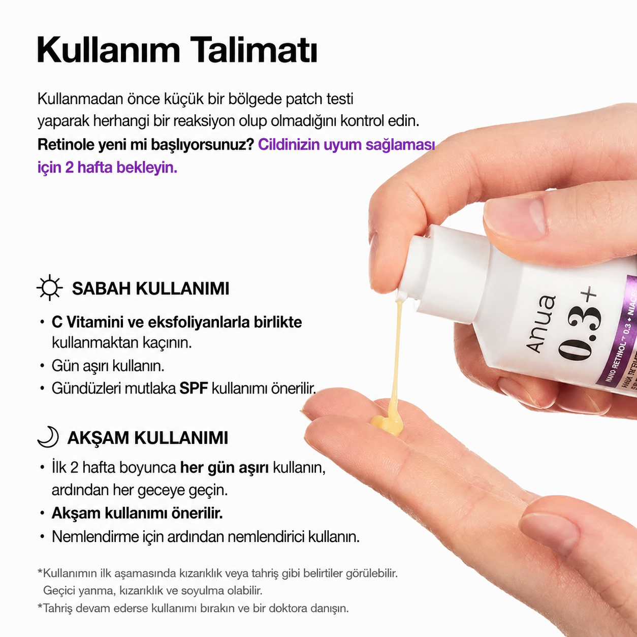 Anua Nano Retinol 0.3% + Niacin Renewing Serum – İnce Çizgi ve Kırışıklık Karşıtı Serum
