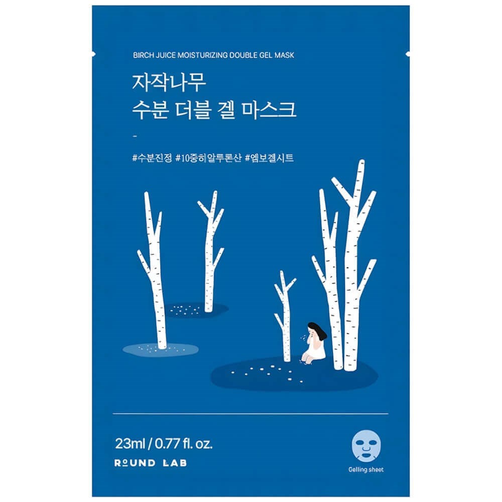 Round Lab Birch Juice Moisturizing Double Gel Mask | Huş Suyu İçeren Nemlendirici Çift Katmanlı Hidrojel Yüz Maskesi 1 Adet / 23 ml