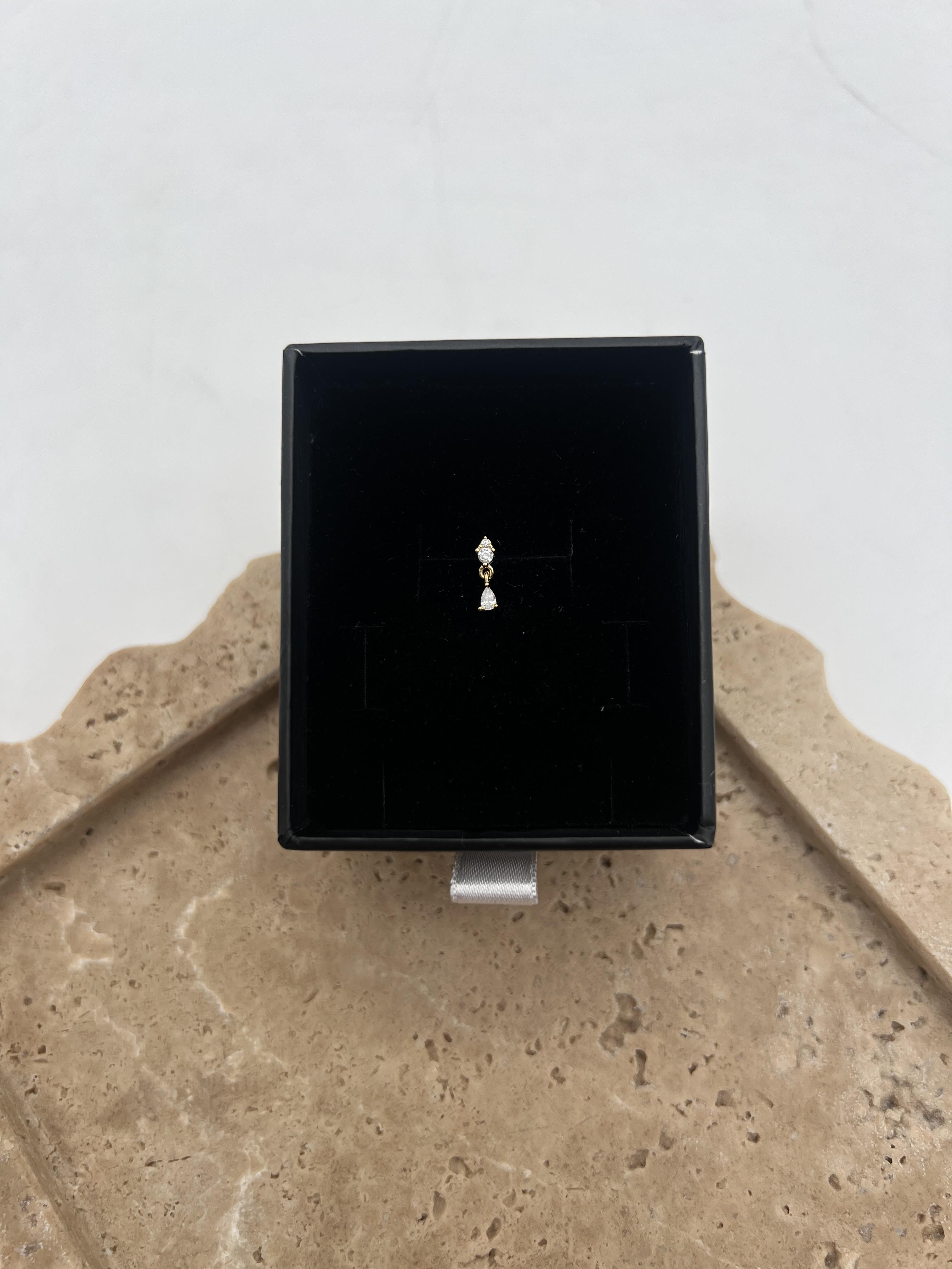 Sallantılı Taşlı Gümüş Tragus