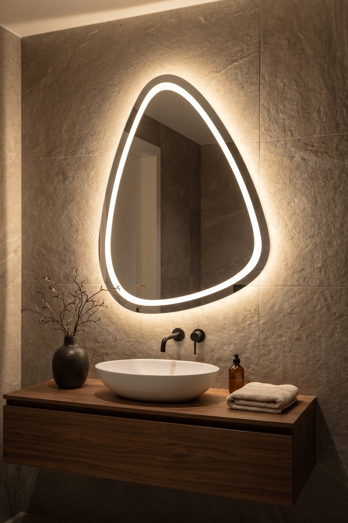 LED Işıklı Damla Banyo Aynası