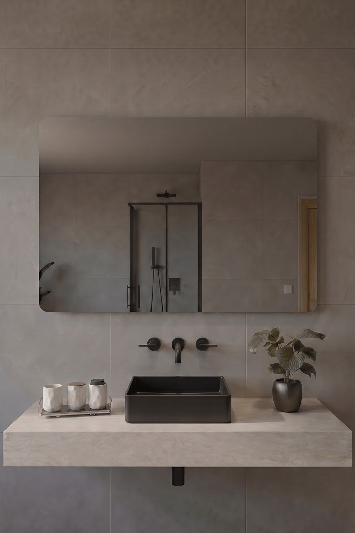 LED Işıklı Dikdörtgen Banyo Aynası