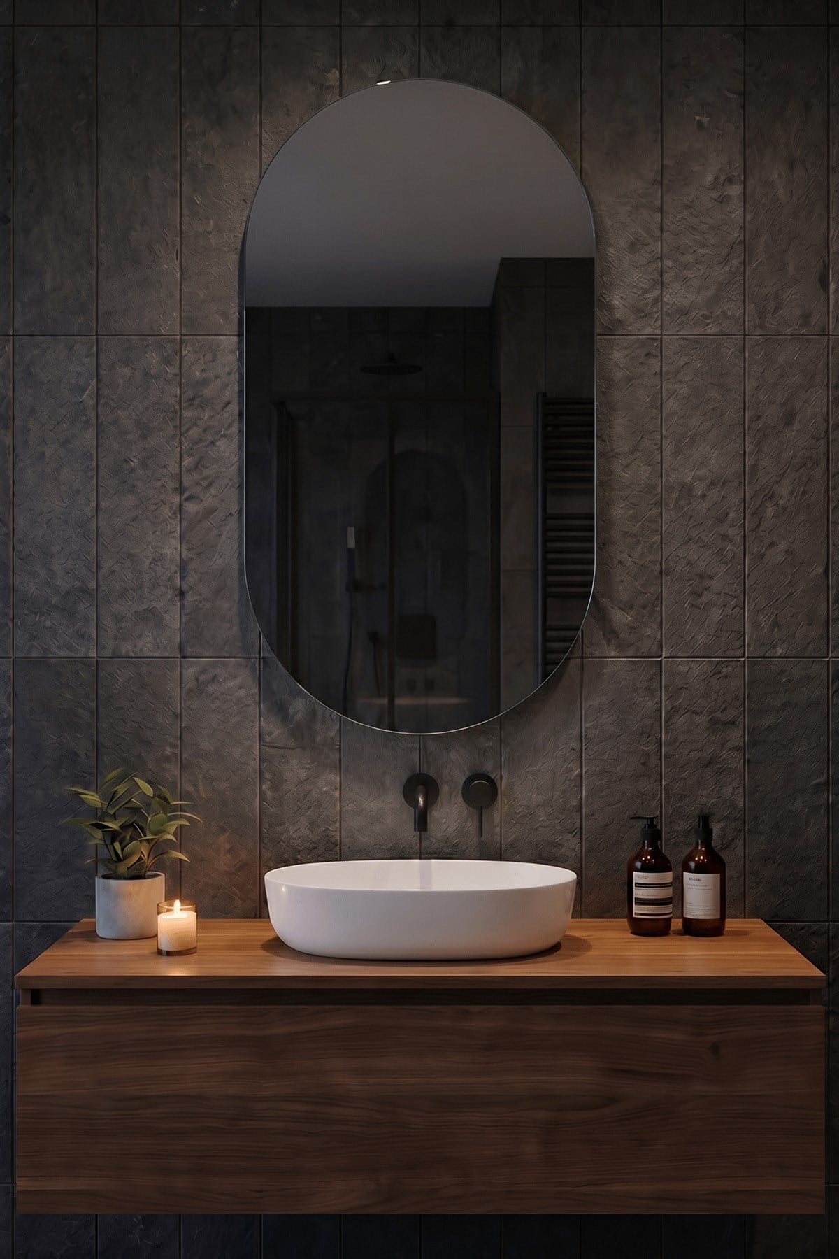 LED Işıklı Kapsül Banyo Aynası