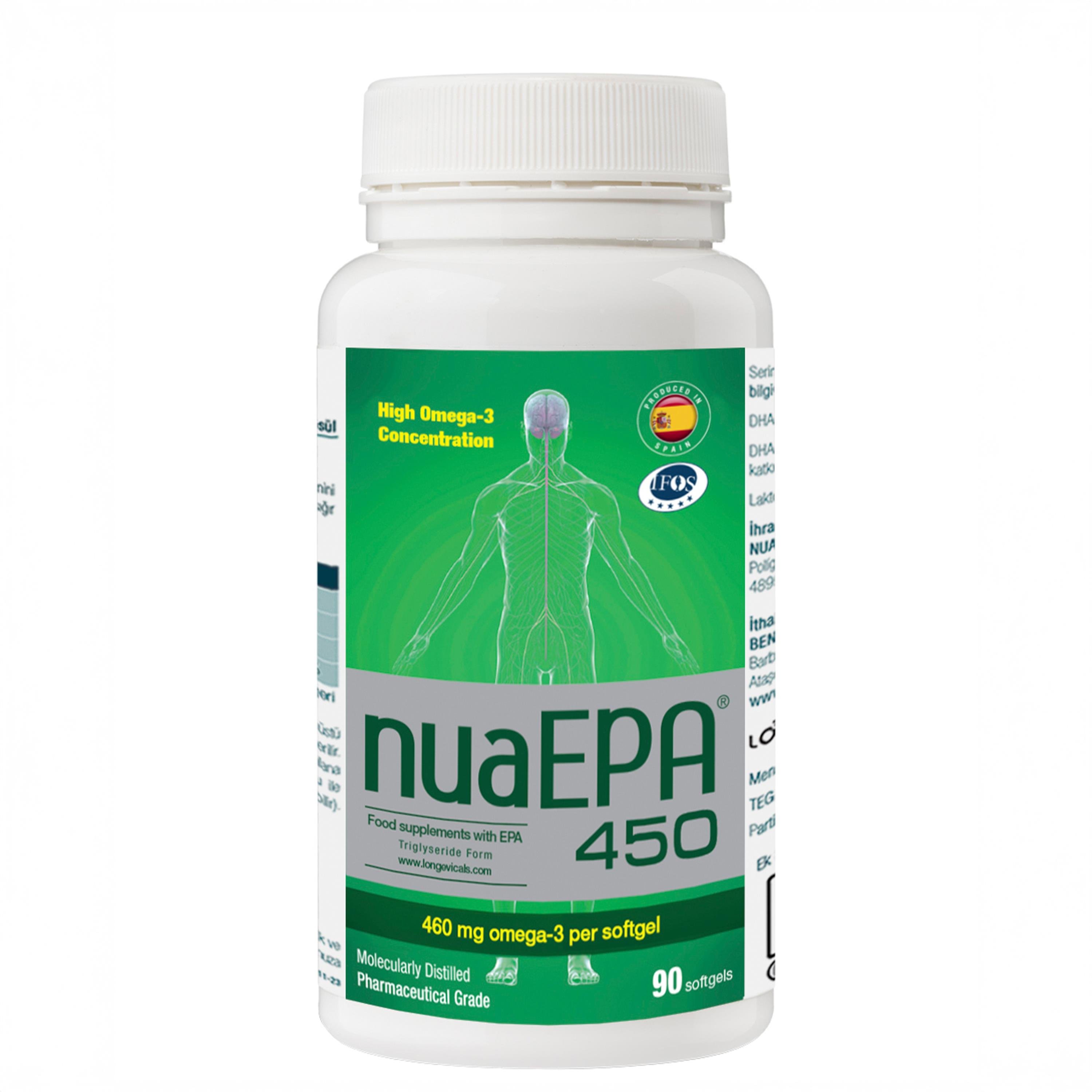 Nua EPA 450 Omega-3 İçeren Gıda Takviyesi 90 Kapsül