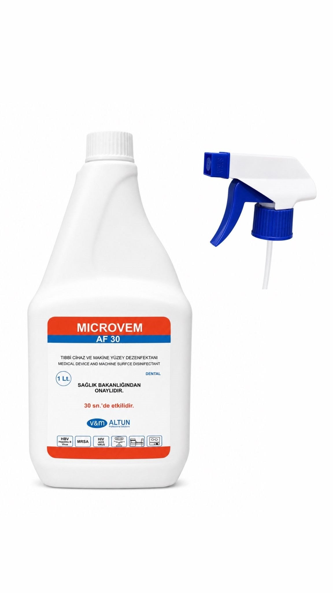 Microvem af 30 Tibbi Cihaz Ve Makine Yüzey Dezenfektani 1 LİTRE