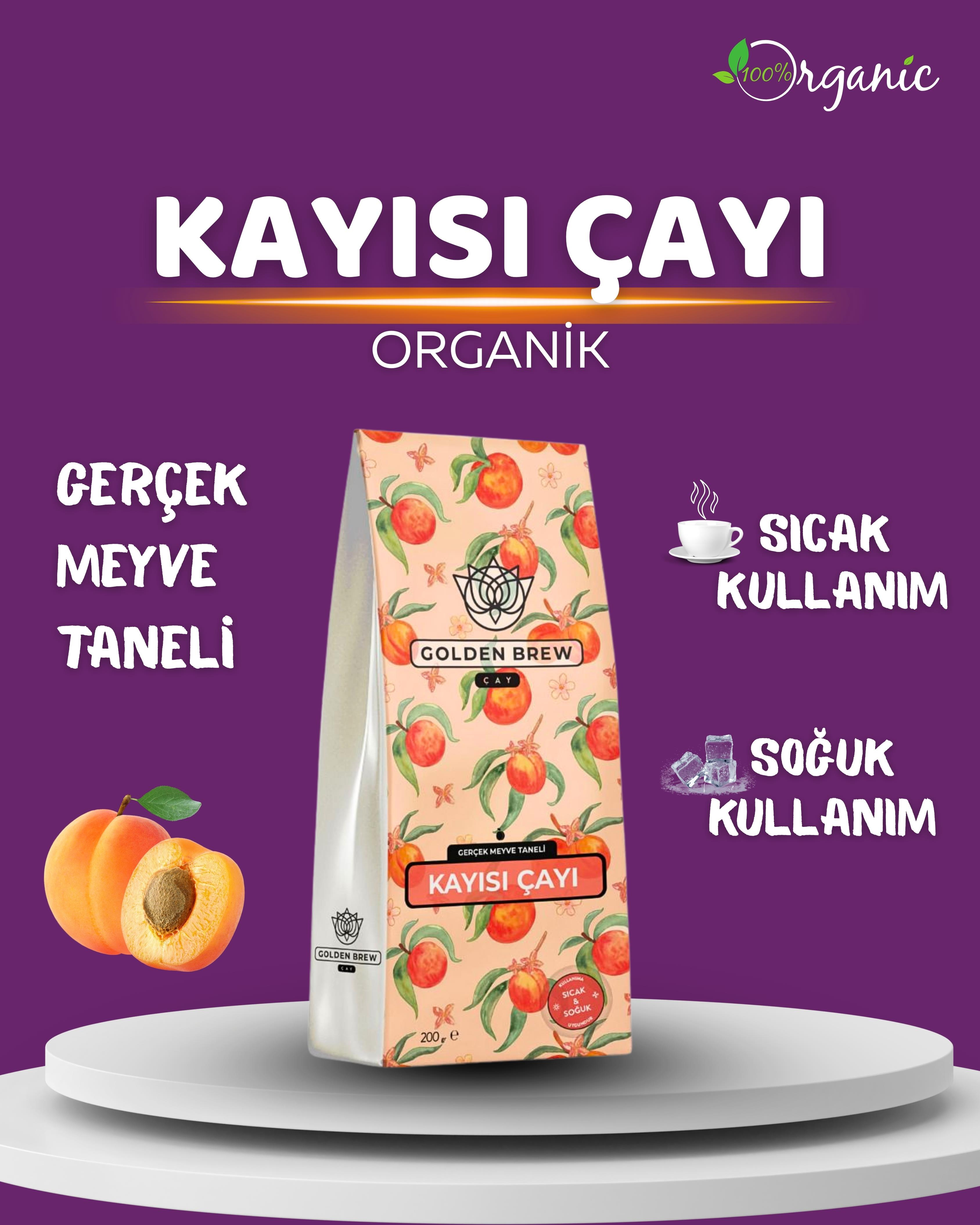 Golden Brew & Tea Coffee Gerçek Kayısı Parçacıklı Sıcak ve Soğuk Demleme Kayısı Meyve Çayı