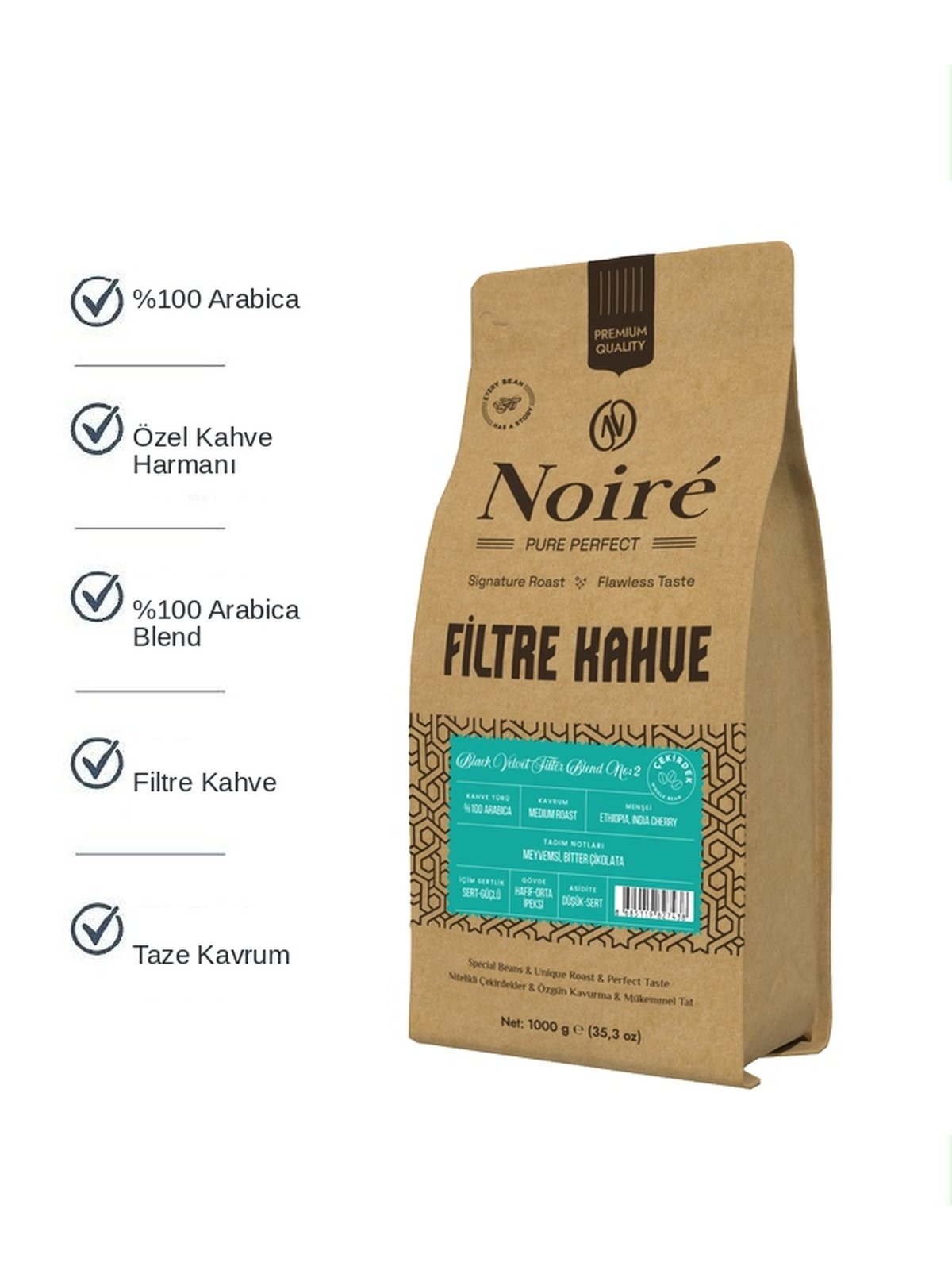

Black Velvet Filter №2 %100 Arabica Filtre Kahve Çekirdeği 1 kg