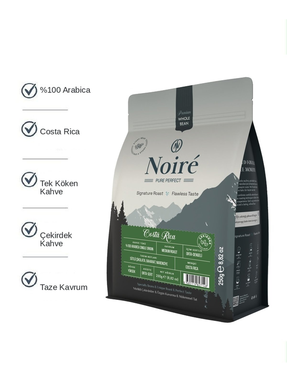 

Costa Rica %100 Arabica Single Origin Çekirdek Kahve 250 g 