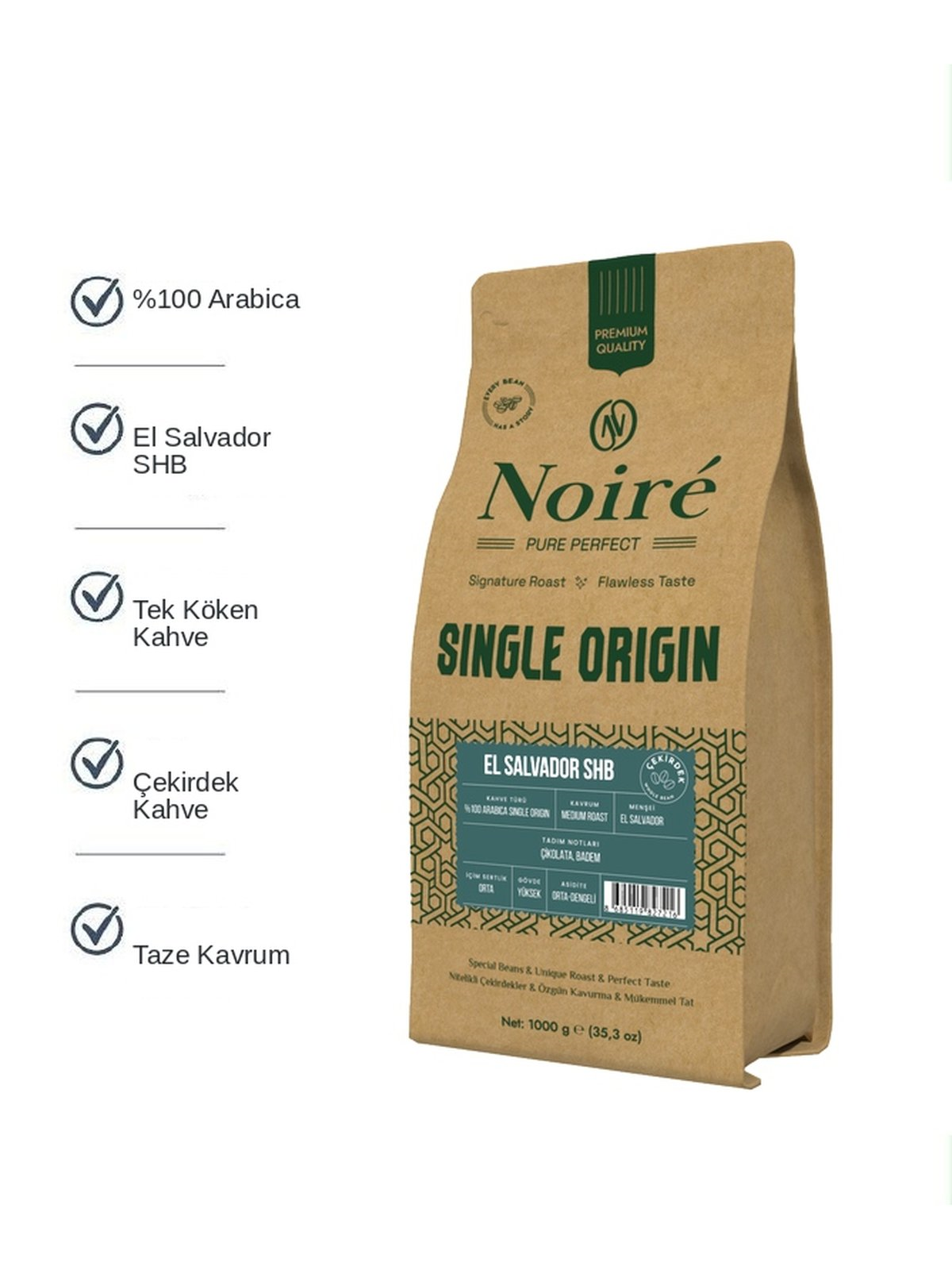 

El Salvador SHB %100 Arabica Single Origin Çekirdek Kahve 1 kg 