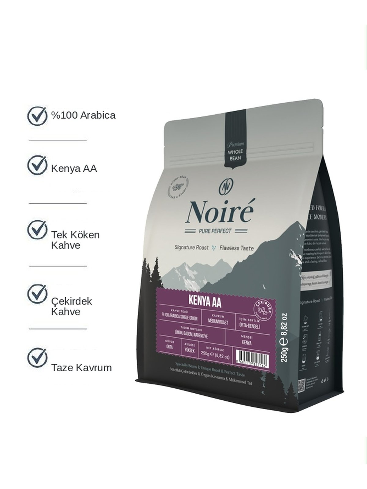 

Kenya AA %100 Arabica Single Origin Çekirdek Kahve 250 g