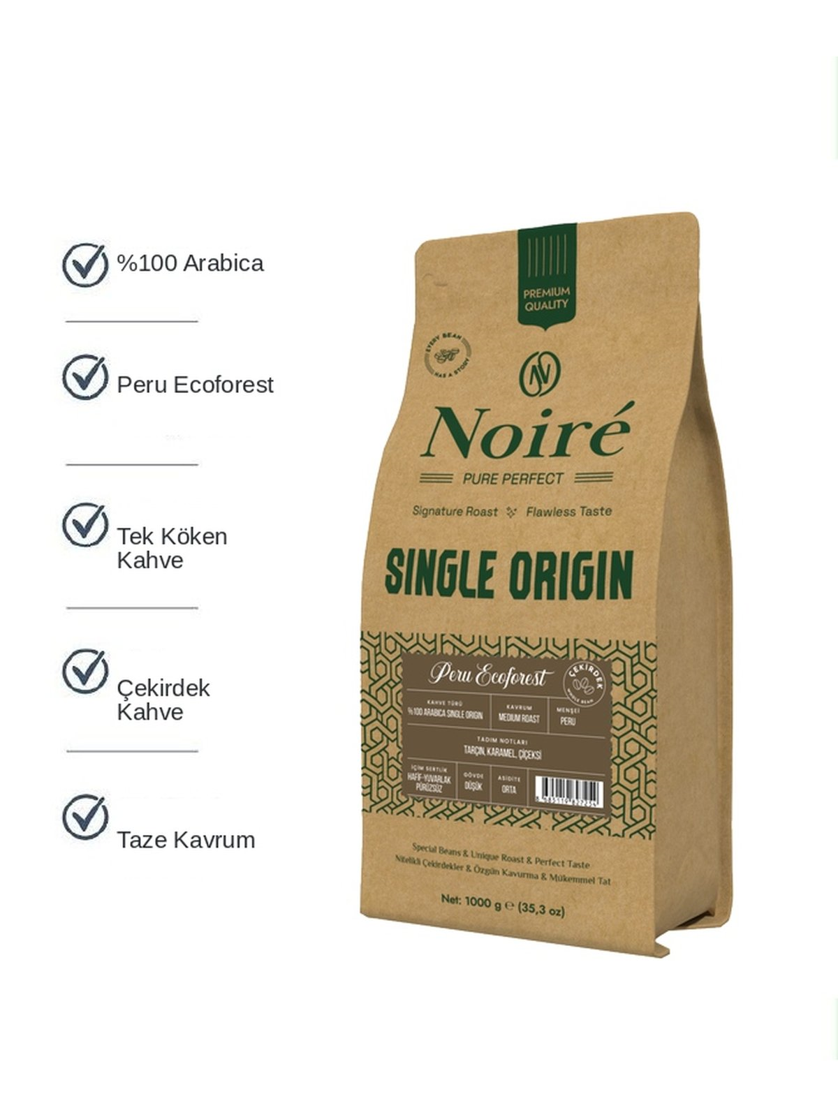 

Peru Ecoforest %100 Arabica Single Origin Çekirdek Kahve 1 kg