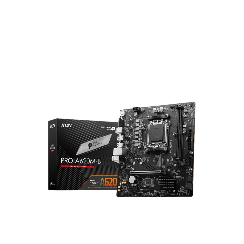 MSI PRO A620M-B AMD AM5 6800MHz OC DDR5 M.2 USB 3.2 HDMI mATX ANAKART