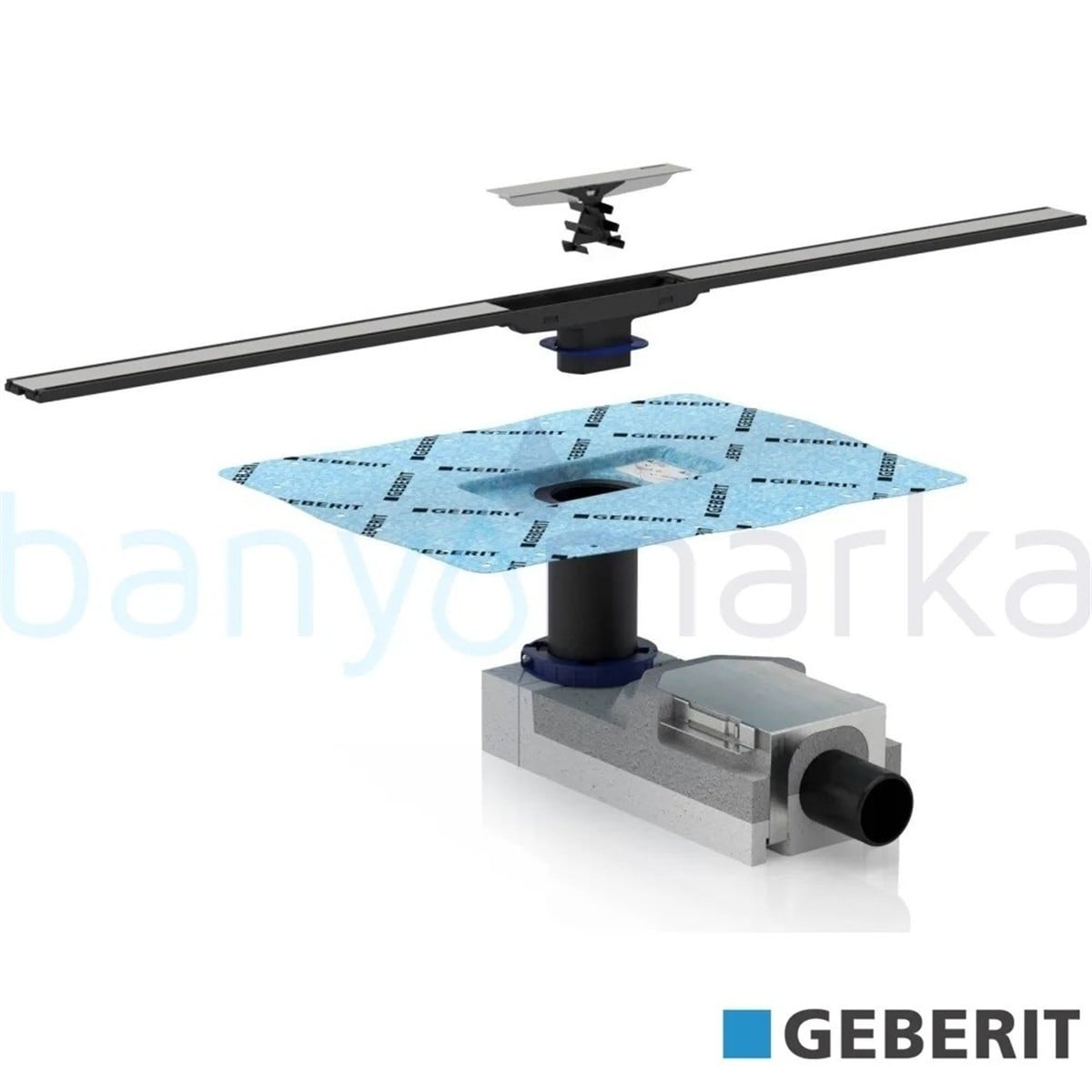 Geberit CleanLine20 Duş Kanalı 60 cm Paslanmaz Çelik - Paslanmaz Kenar (Sifon Dahil Set)