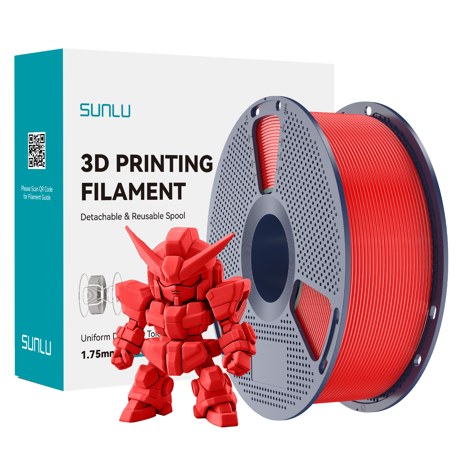 SUNLU PLA+ 2.0 Filament Red