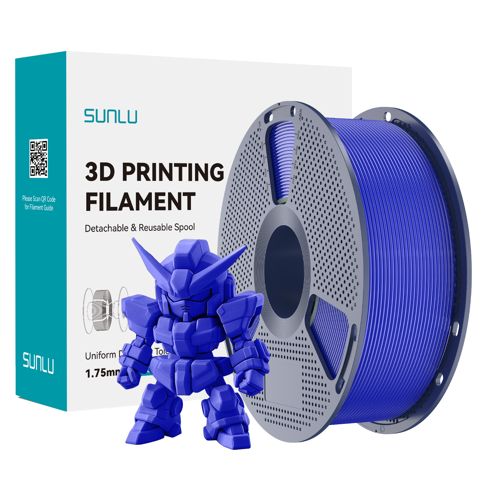 SUNLU PLA+ 2.0 Filament Klein Blue