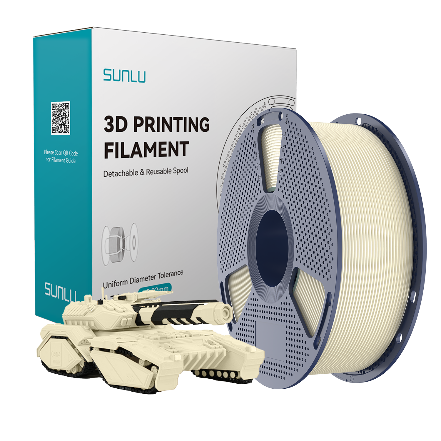 SUNLU PLA Filament Bone White