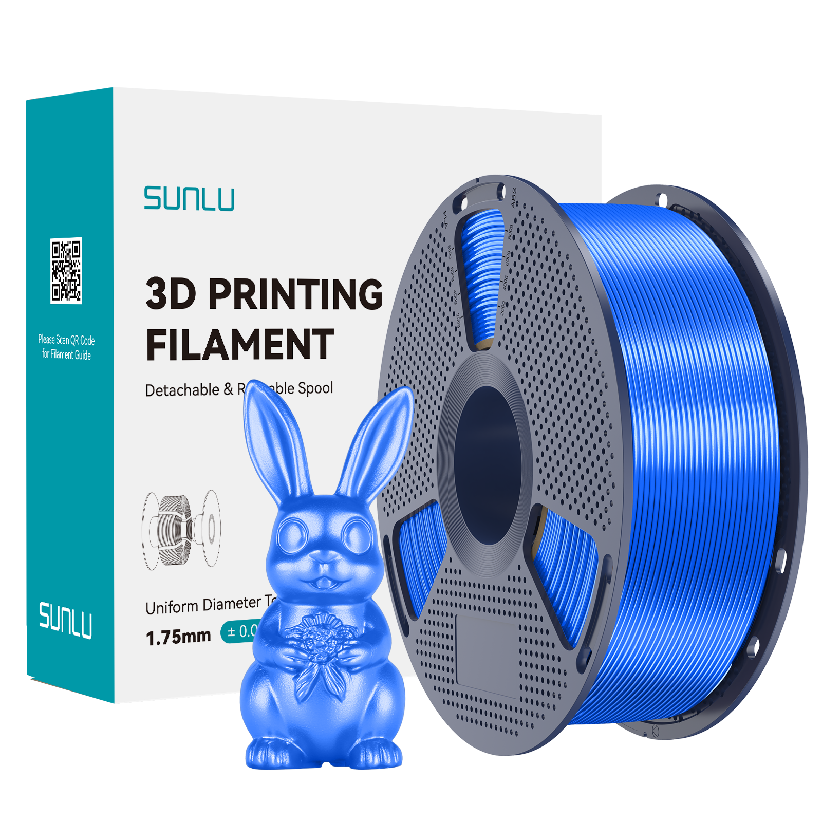 SUNLU Silk PLA+ Filament Blue