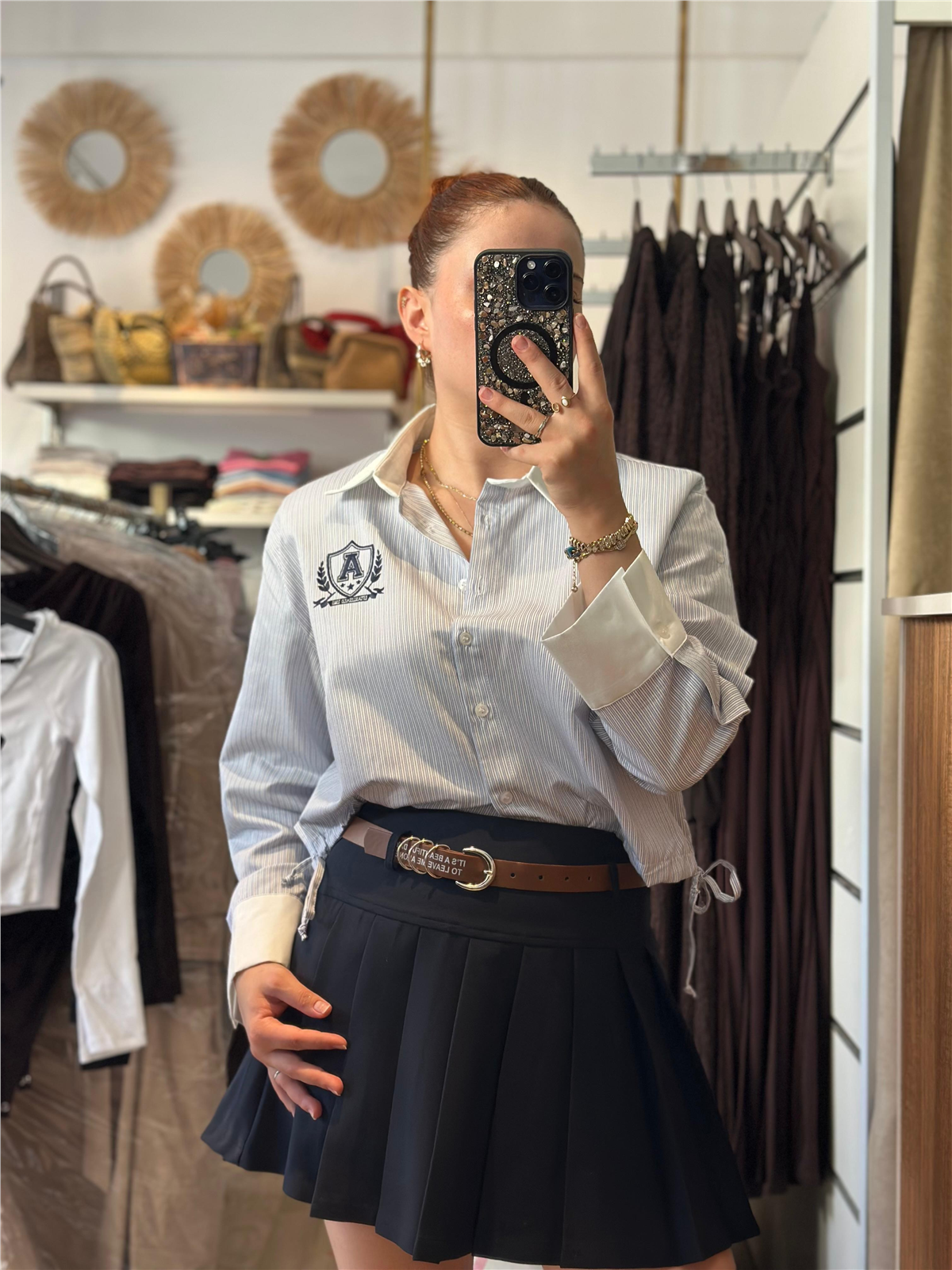 PİLELİ ŞORTLU ETEK LACİVERT