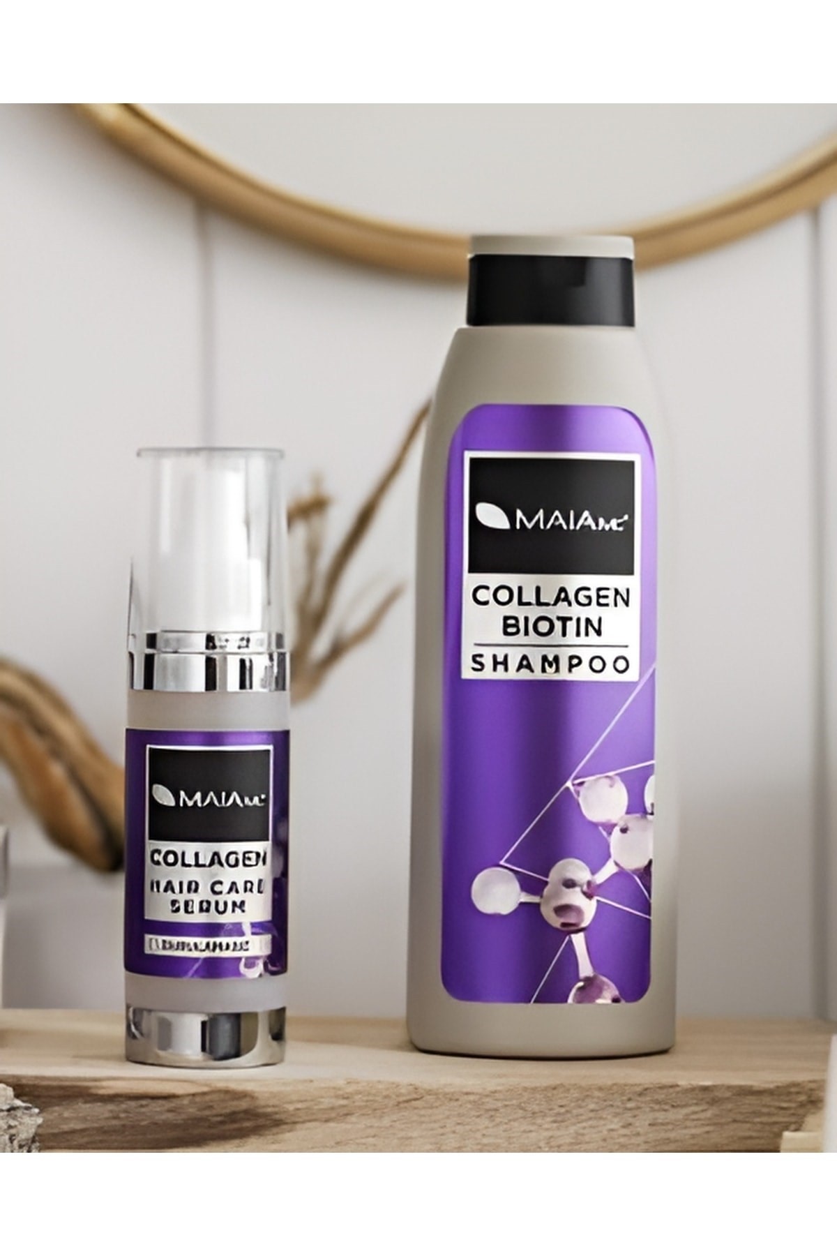 Kolajen Biotin Şampuan 400 ml & Kolajen Saç Bakım Serumu Durulamasız 100 ml