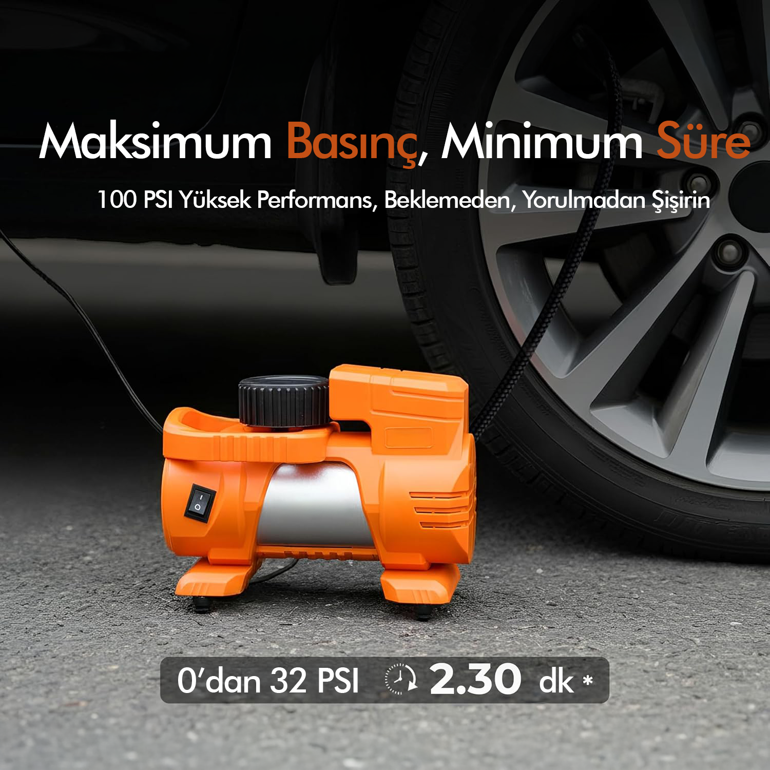 Araç Çakmak Girişli Dijital Hava Kompresörü Lastik Şişirme Pompası 12V Taşınabilir Oto Kokusu Hediye