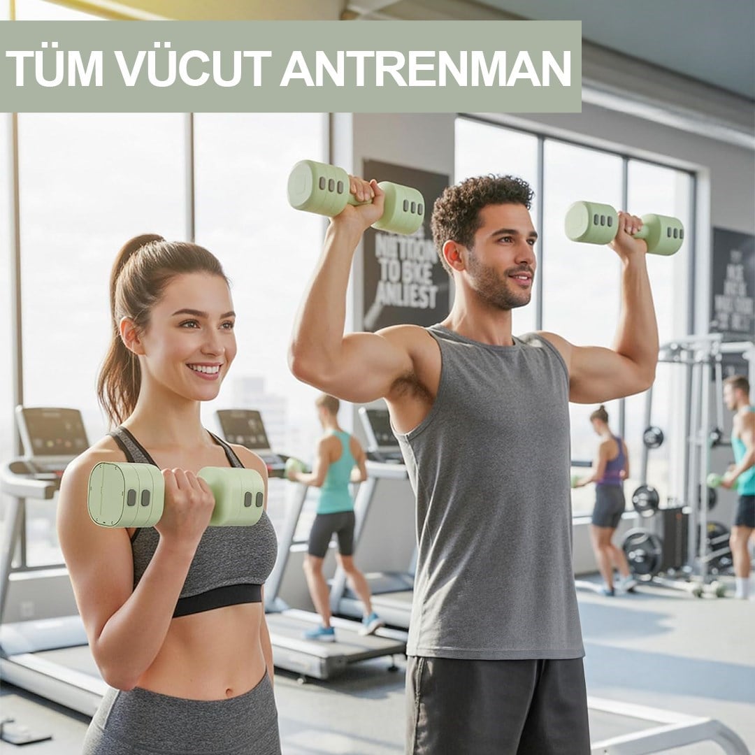 Ayarlanabilir Modüler Kettlebell ve Dambıl Seti Ev Fitness ve Güç Antrenman Direnç Lastiği Hediye