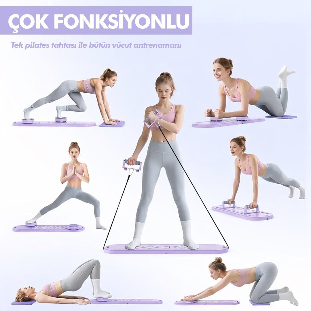 Çok Fonksiyonlu Fitness Tahtası Direnç Bant Ev Core Karın Kol Sırt Güçlendirme Egzersiz Çorap Hediye