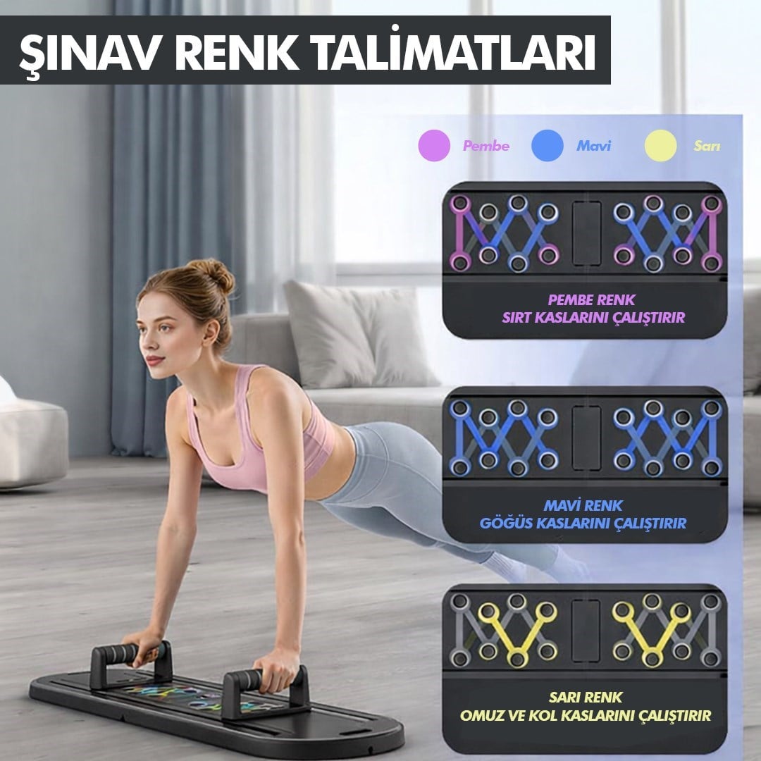 Çok Fonksiyonlu Fitness Tahtası Direnç Bant Ev Core Karın Kol Sırt Güçlendirme Egzersiz Çorap Hediye