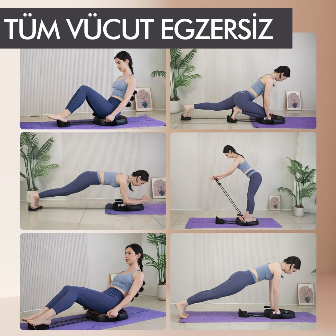 Çok Fonksiyonlu Mekik Aleti Ev Kol Üst Vücut Karın ve Core Egzersiz Cihazı Pilates Çorabı Hediye