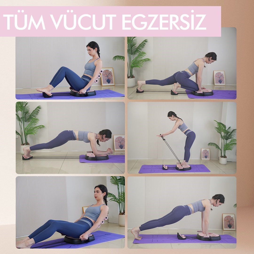 Çok Fonksiyonlu Mekik Aleti Ev Kol Üst Vücut Karın ve Core Egzersiz Cihazı Pilates Çorabı Hediye