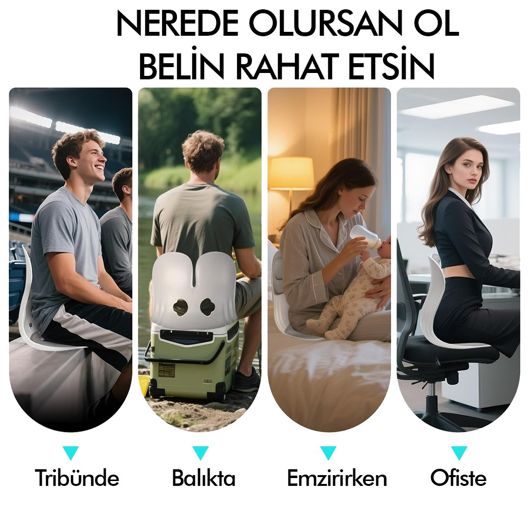 Ergonomik Ortopedik Bel Destekli Oturma Minderi Postür Düzeltici İş Ev Oto Sırt Koltuk Yastığı