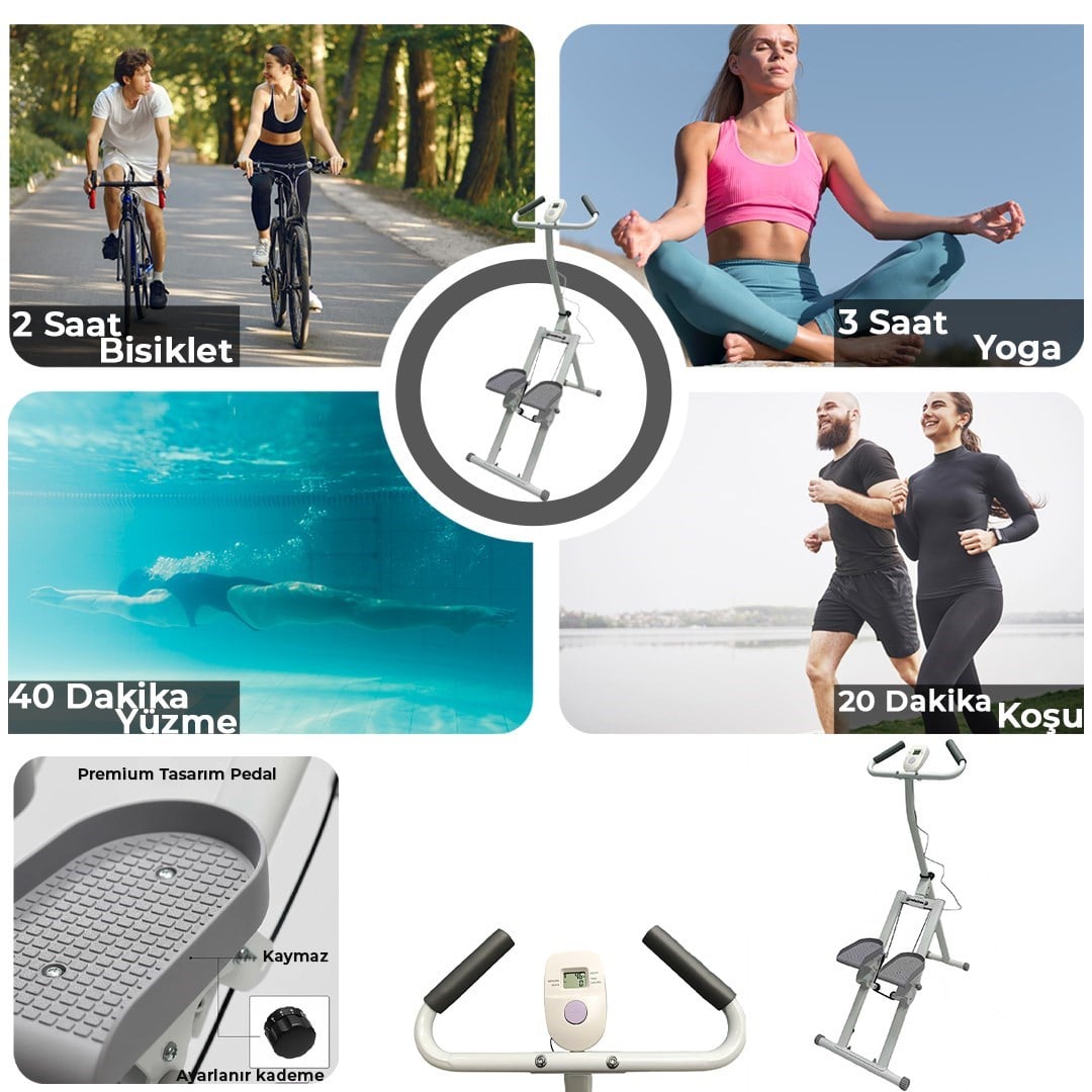 Katlanabilir Dikey Merdiven Tırmanma Basamak Kondisyon Egzersiz Fitness Aleti Direnç Lastiği Hediye